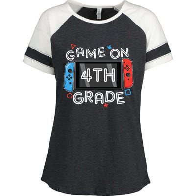 Gamer Back To School Funny Game On 4th Grade Enza Ladies Jersey Colorblock Tee