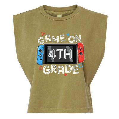 Gamer Back To School Funny Game On 4th Grade Garment-Dyed Women's Muscle Tee