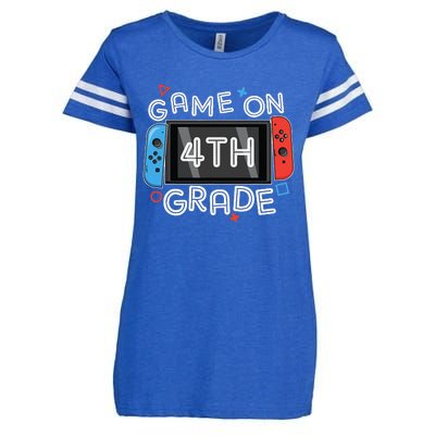 Gamer Back To School Funny Game On 4th Grade Enza Ladies Jersey Football T-Shirt