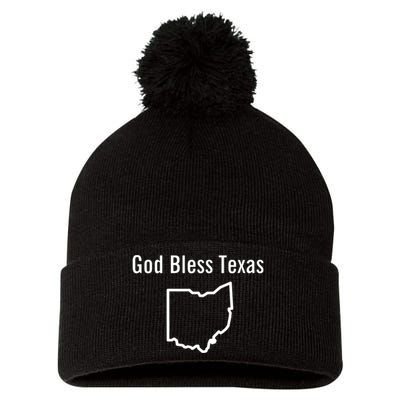 God Bless Texas Ohio Pom Pom 12in Knit Beanie