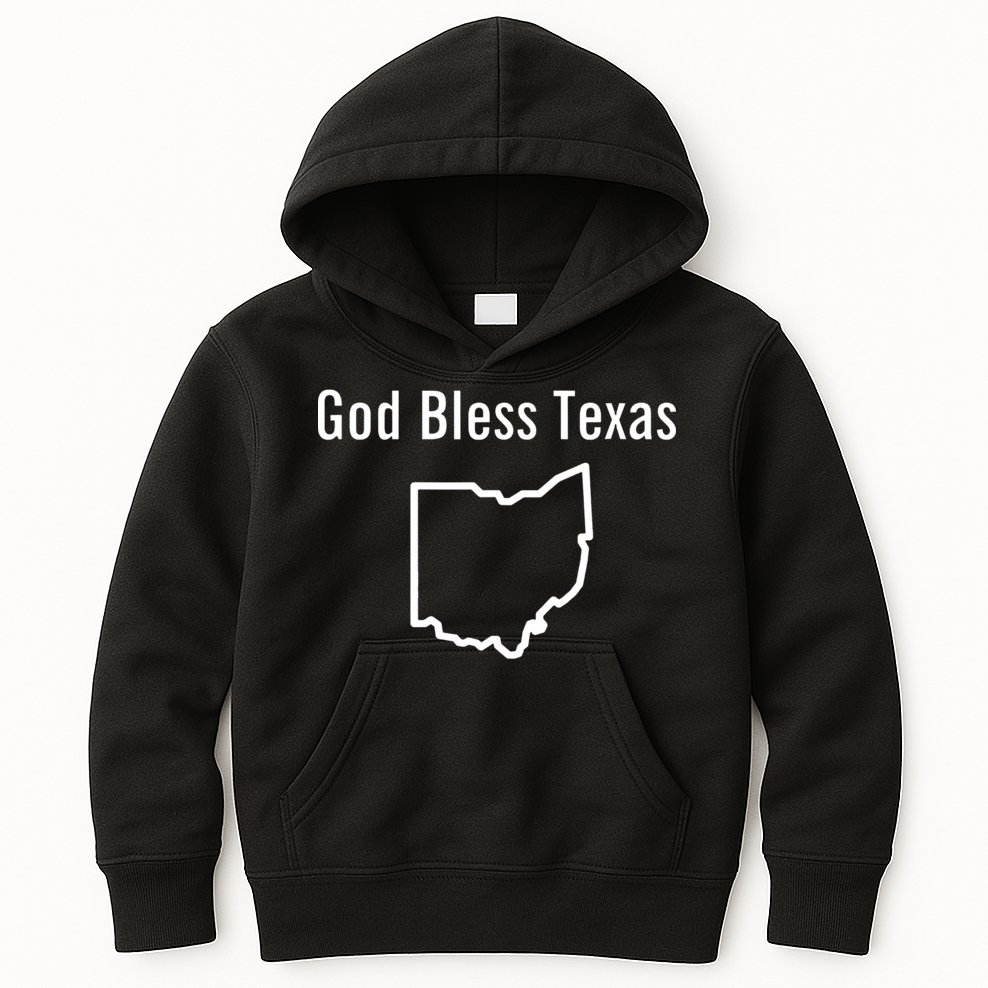 God Bless Texas Ohio Kids Hoodie