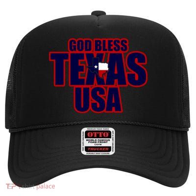 God Bless Texas High Crown Mesh Back Trucker Hat