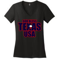 God Bless Texas Women's V-Neck T-Shirt