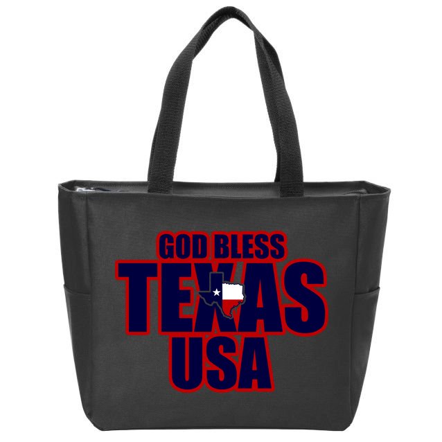 God Bless Texas Zip Tote Bag