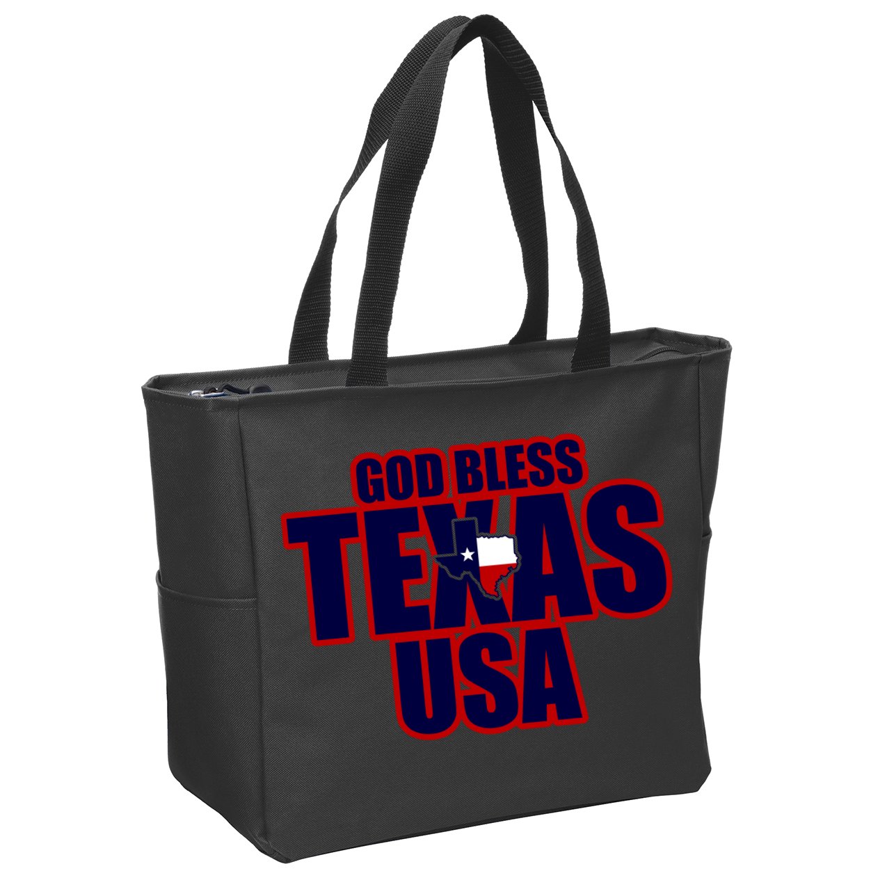 God Bless Texas Zip Tote Bag