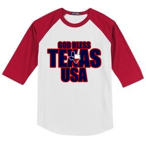 God Bless Texas Kids Colorblock Raglan Jersey