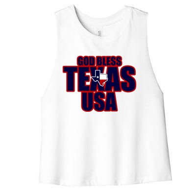 God Bless Texas Women's Racerback Cropped Tank