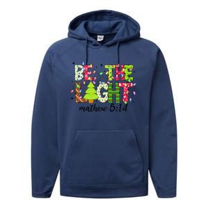 Groovy Be The Xmas Light Matthew 5 14 Jesus Christmas Lights Performance Fleece Hoodie