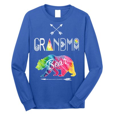 Grandma Bear Tie Dye Matching Family Vacation And Camping Great Gift Long Sleeve Shirt