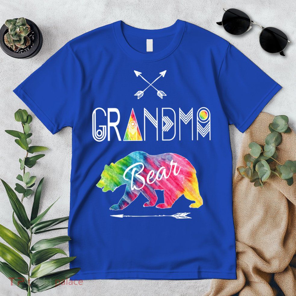 Grandma Bear Tie Dye Matching Family Vacation And Camping Great Gift Premium T-Shirt