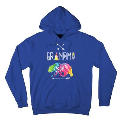 Grandma Bear Tie Dye Matching Family Vacation And Camping Great Gift Tall Hoodie