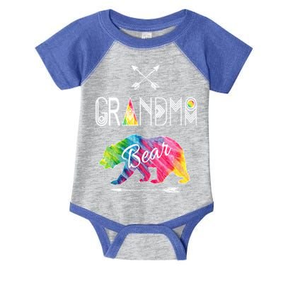 Grandma Bear Tie Dye Matching Family Vacation And Camping Great Gift Infant Baby Jersey Bodysuit