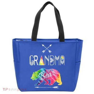 Grandma Bear Tie Dye Matching Family Vacation And Camping Great Gift Zip Tote Bag