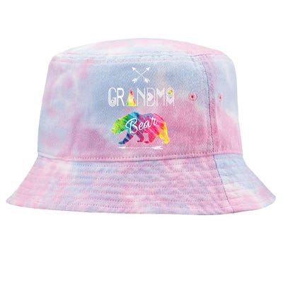 Grandma Bear Tie Dye Matching Family Vacation And Camping Great Gift Tie-Dyed Bucket Hat