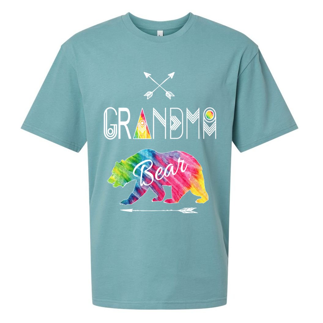 Grandma Bear Tie Dye Matching Family Vacation And Camping Great Gift Sueded Cloud Jersey T-Shirt