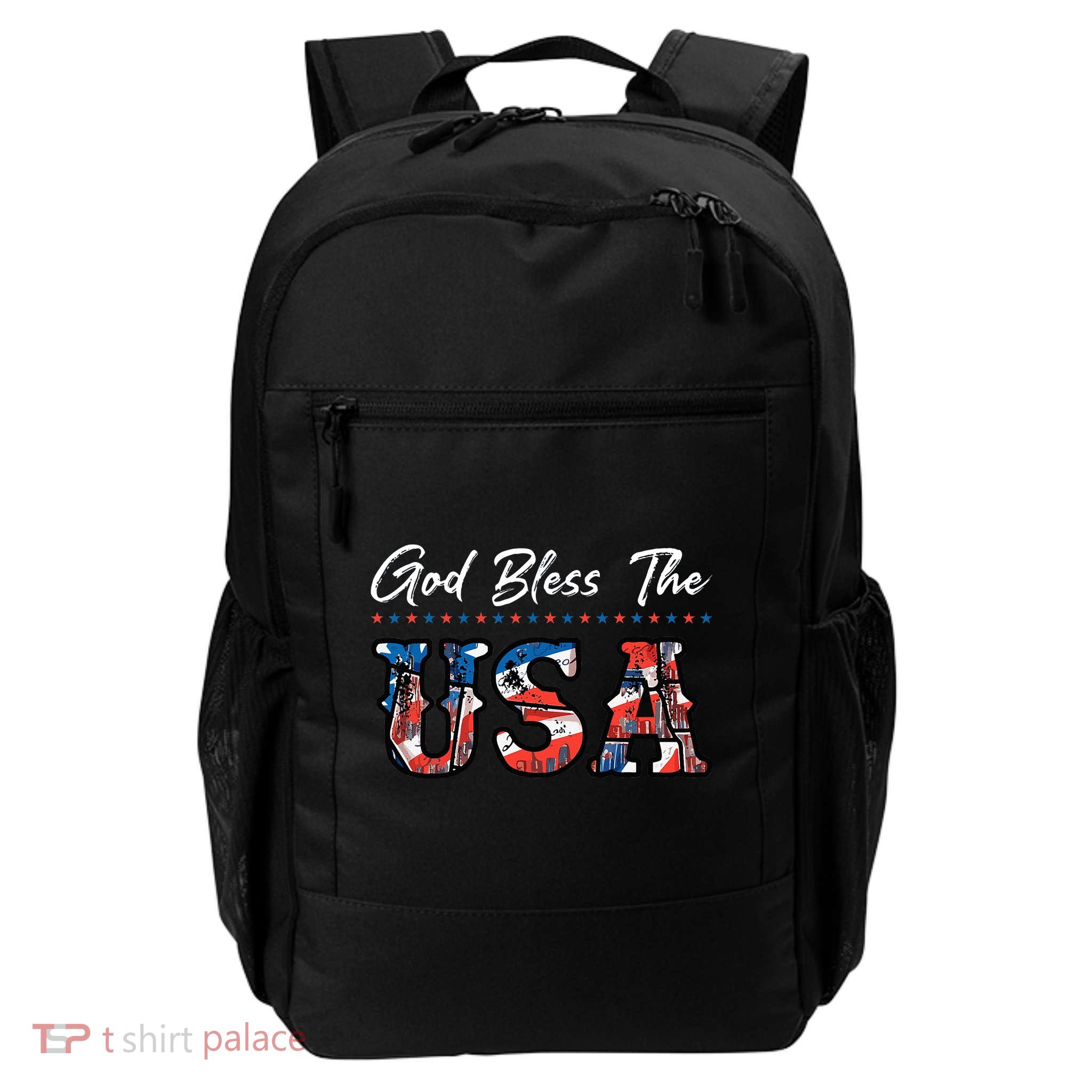 God Bless The USA Red White Blue Flag Patriotic 4th Of July  Backpack