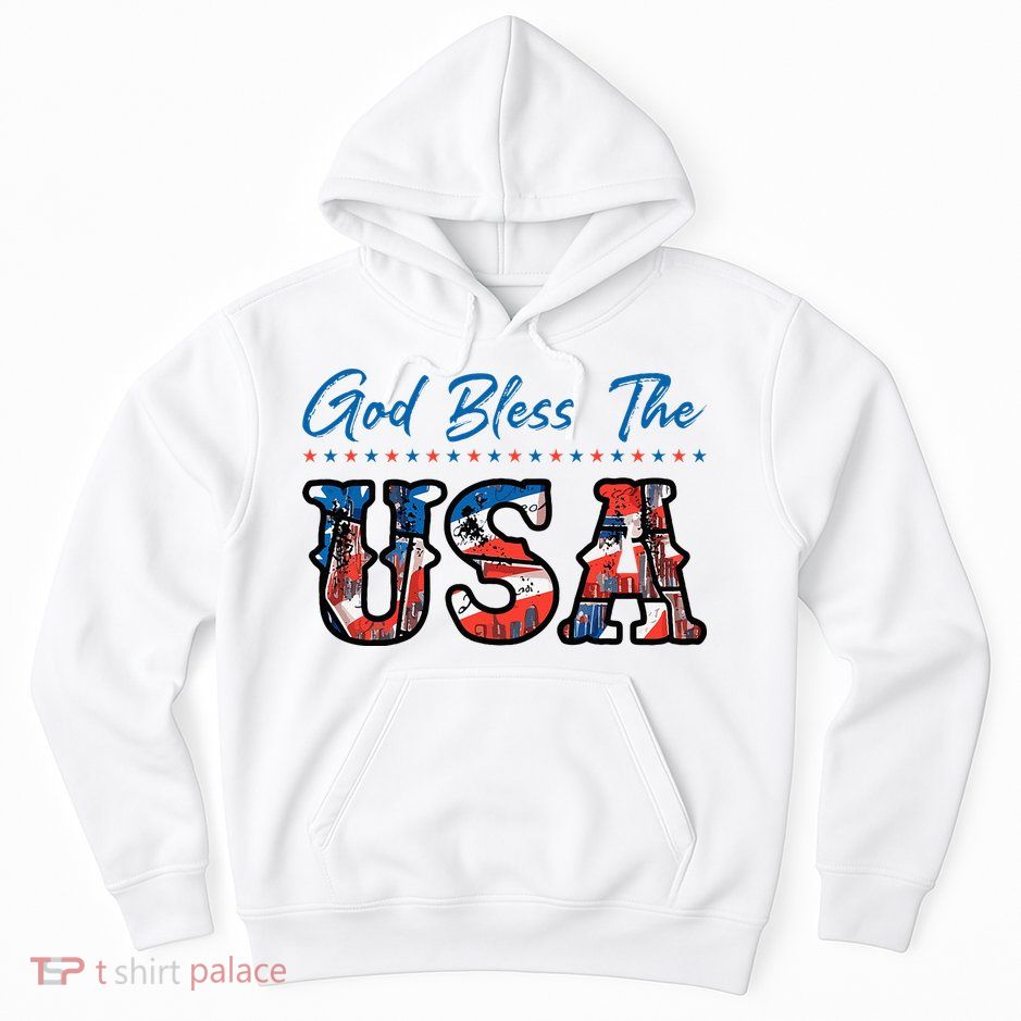 God Bless The USA Red White Blue Flag Patriotic 4th Of July  Hoodie