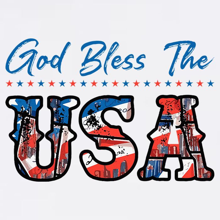 God Bless The USA Red White Blue Flag Patriotic 4th Of July  Bucket Hat