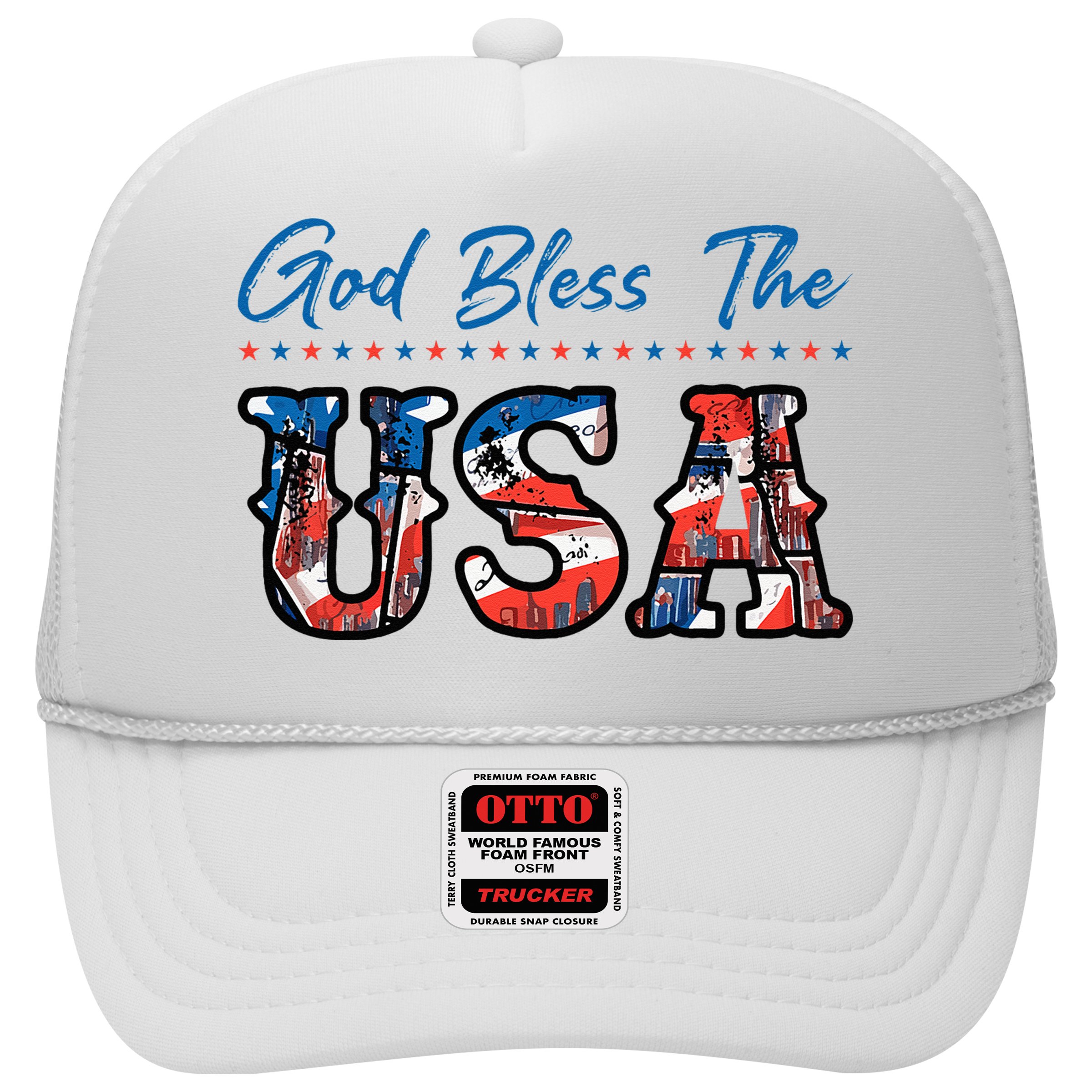 God Bless The USA Red White Blue Flag Patriotic 4th Of July  Hat