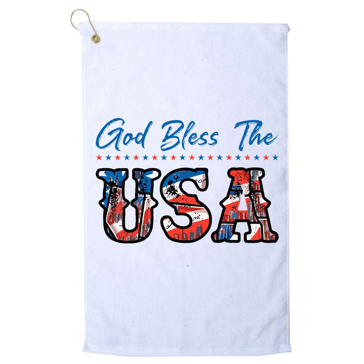 God Bless The USA Red White Blue Flag Patriotic 4th Of July  Golf Towel