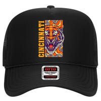 Growling Bengal Tiger High Crown Mesh Back Trucker Hat