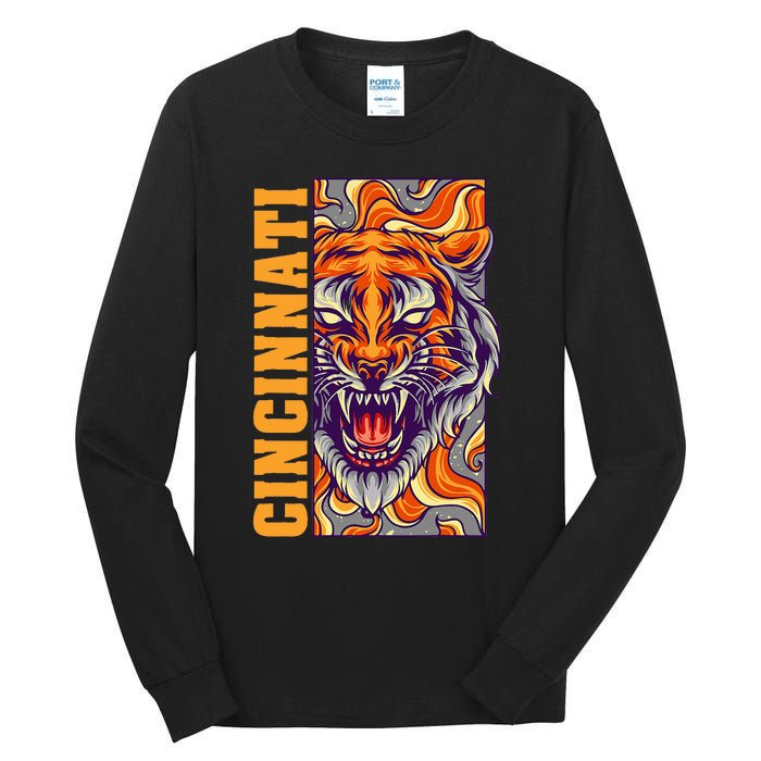 Growling Bengal Tiger Tall Long Sleeve T-Shirt