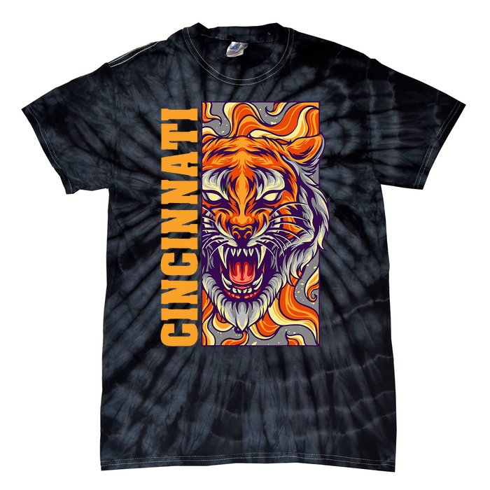 Growling Bengal Tiger Tie-Dye T-Shirt