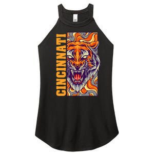 Growling Bengal Tiger Women's Perfect Tri Rocker Tank