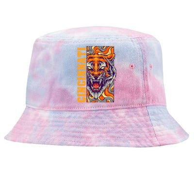 Growling Bengal Tiger Tie-Dyed Bucket Hat