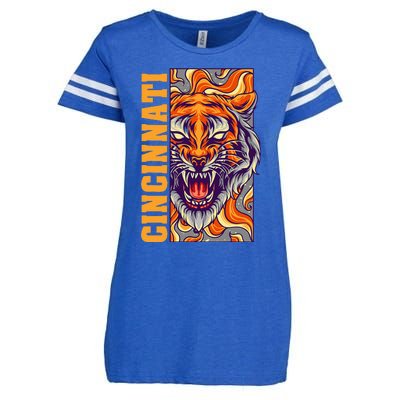 Growling Bengal Tiger Enza Ladies Jersey Football T-Shirt