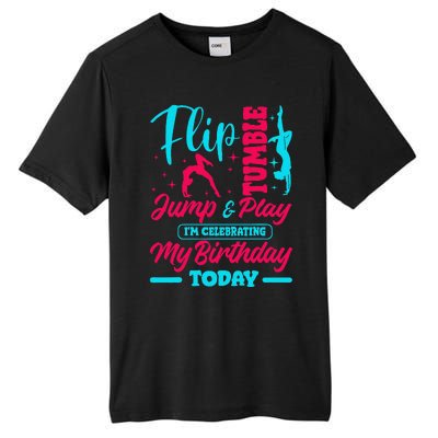 Gymnastic Birthday Theme Jump Gymnast Bday Party Acrobat Tall Fusion ChromaSoft Performance T-Shirt