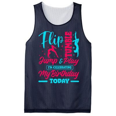 Gymnastic Birthday Theme Jump Gymnast Bday Party Acrobat Mesh Reversible Basketball Jersey Tank