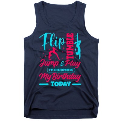 Gymnastic Birthday Theme Jump Gymnast Bday Party Acrobat Tank Top