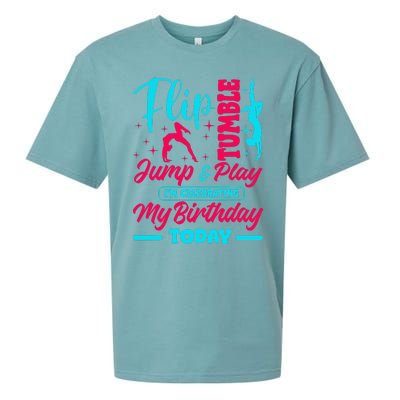 Gymnastic Birthday Theme Jump Gymnast Bday Party Acrobat Sueded Cloud Jersey T-Shirt