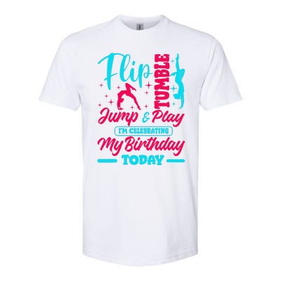 Gymnastic Birthday Theme Jump Gymnast Bday Party Acrobat Softstyle CVC T-Shirt