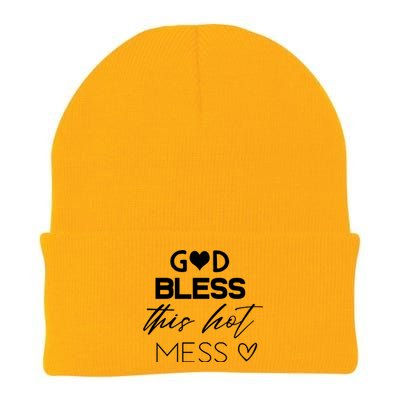 God Bless This Hot Mess Knit Cap Winter Beanie