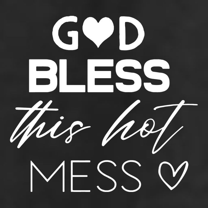 God Bless This Hot Mess 7 Panel Mesh Trucker Snapback Hat
