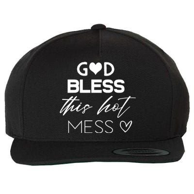 God Bless This Hot Mess Wool Snapback Cap