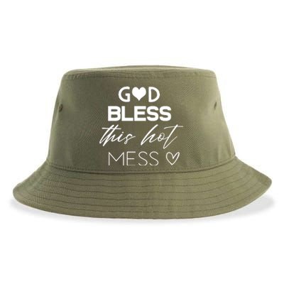 God Bless This Hot Mess Sustainable Bucket Hat