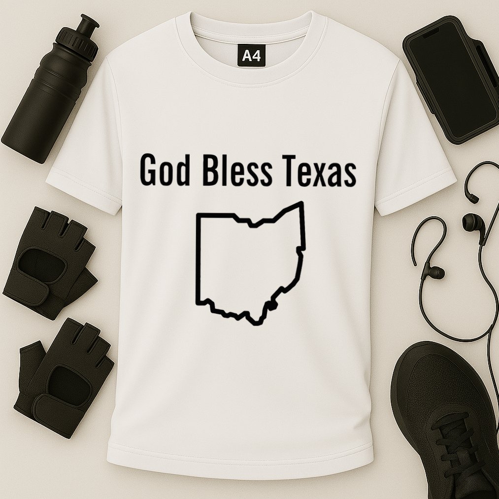 God Bless Texas Ohio Cooling Performance Crew T-Shirt