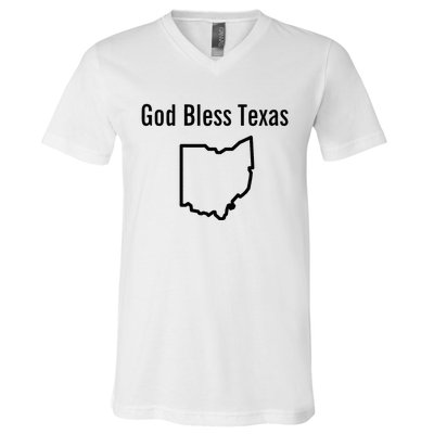 God Bless Texas Ohio V-Neck T-Shirt