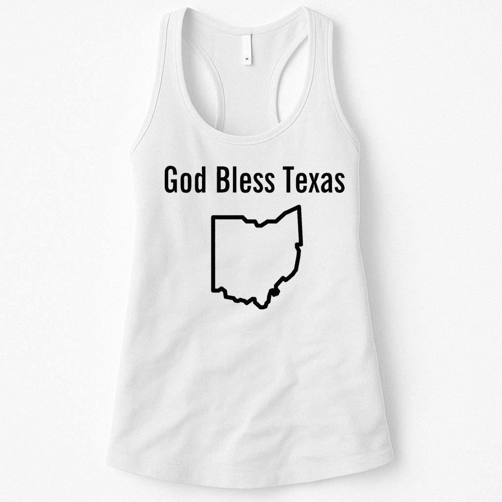 God Bless Texas Ohio Womens Tank Top
