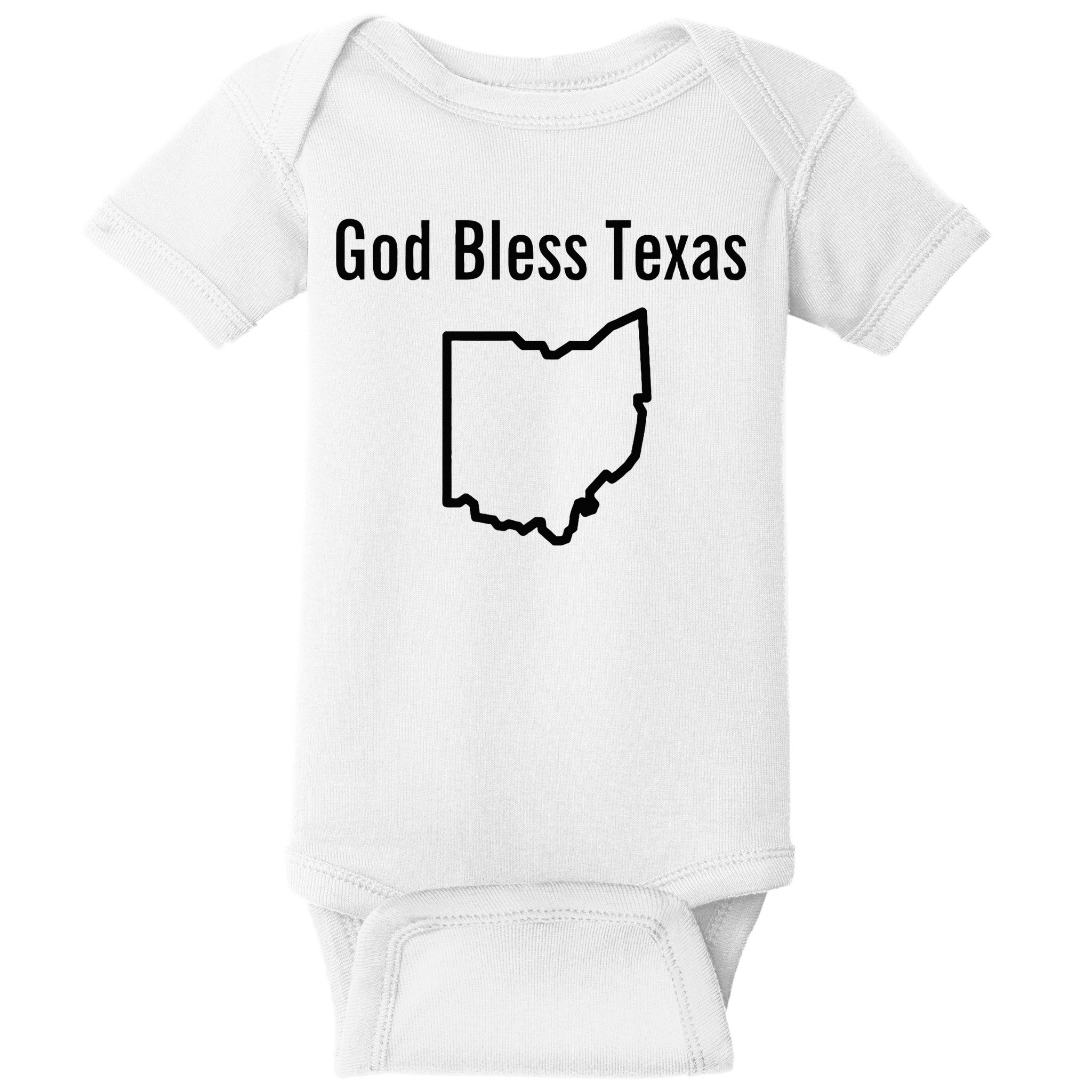 God Bless Texas Ohio Baby Bodysuit