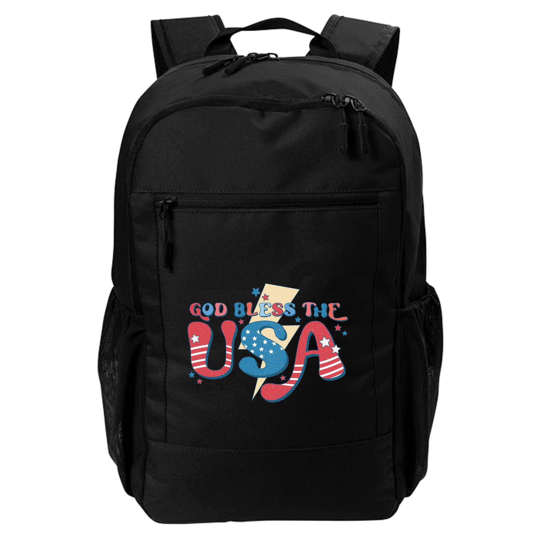 God Bless The USA American Flag Patriotic Retro 4th Of July Gift Backpack