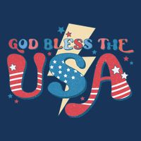 God Bless The USA American Flag Patriotic Retro 4th Of July Gift 7 Panel Mesh Trucker Snapback Hat