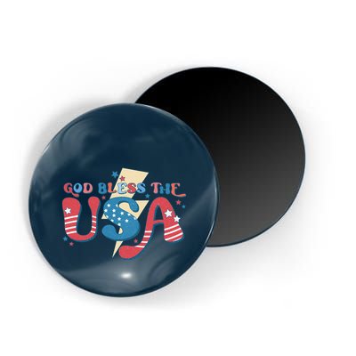 God Bless The USA American Flag Patriotic Retro 4th Of July Gift Magnet