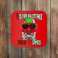 Gamer Boy Teen Valentines Day V Is For Video Games Coaster