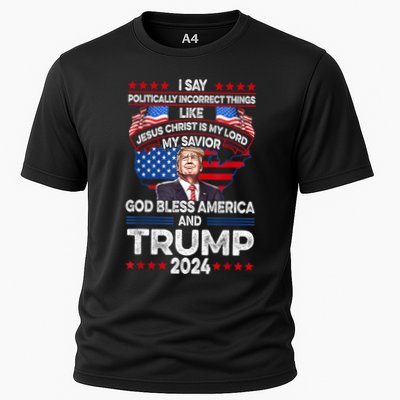 God Bless Trump 2024 America Jesus Christ Is My Lord Performance Shirt