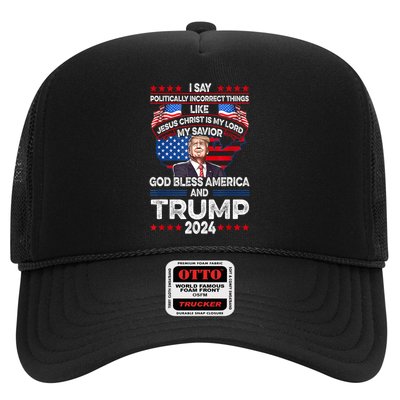 God Bless Trump 2024 America Jesus Christ Is My Lord Trucker Hat
