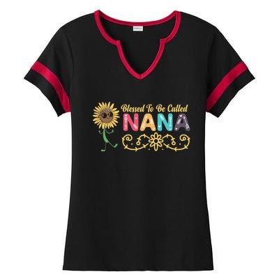 Grandma Blessed To Be Called Nana Floral Nana MotherS Day Ladies Halftime Notch Neck Tee